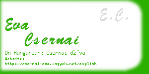 eva csernai business card